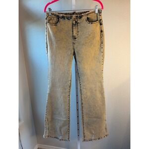 Machine Jeans Womens 13 Acid Wash Flare Jeans High Rise Distressed Y2K NWT